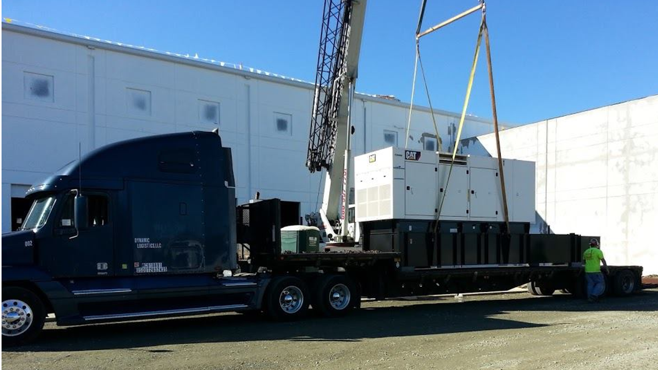 Tractor-trailer hauling freight