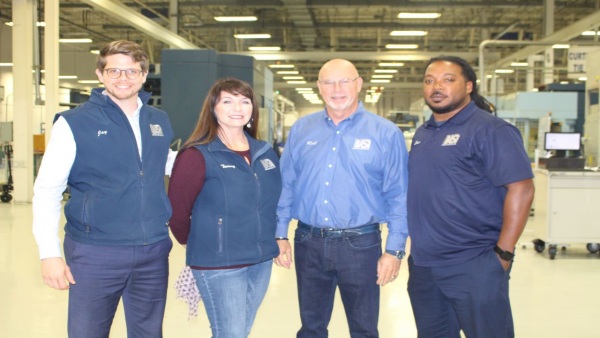 The apprenticeship program at MSI currently employs 80 apprentices. In photo (L to R): Jay Simmons, apprenticeship manager for MSI; Tammy Simmons, vice president of Marketing and Culture; Rob Simmons, CEO; Eric Craven, apprentice coordinator.